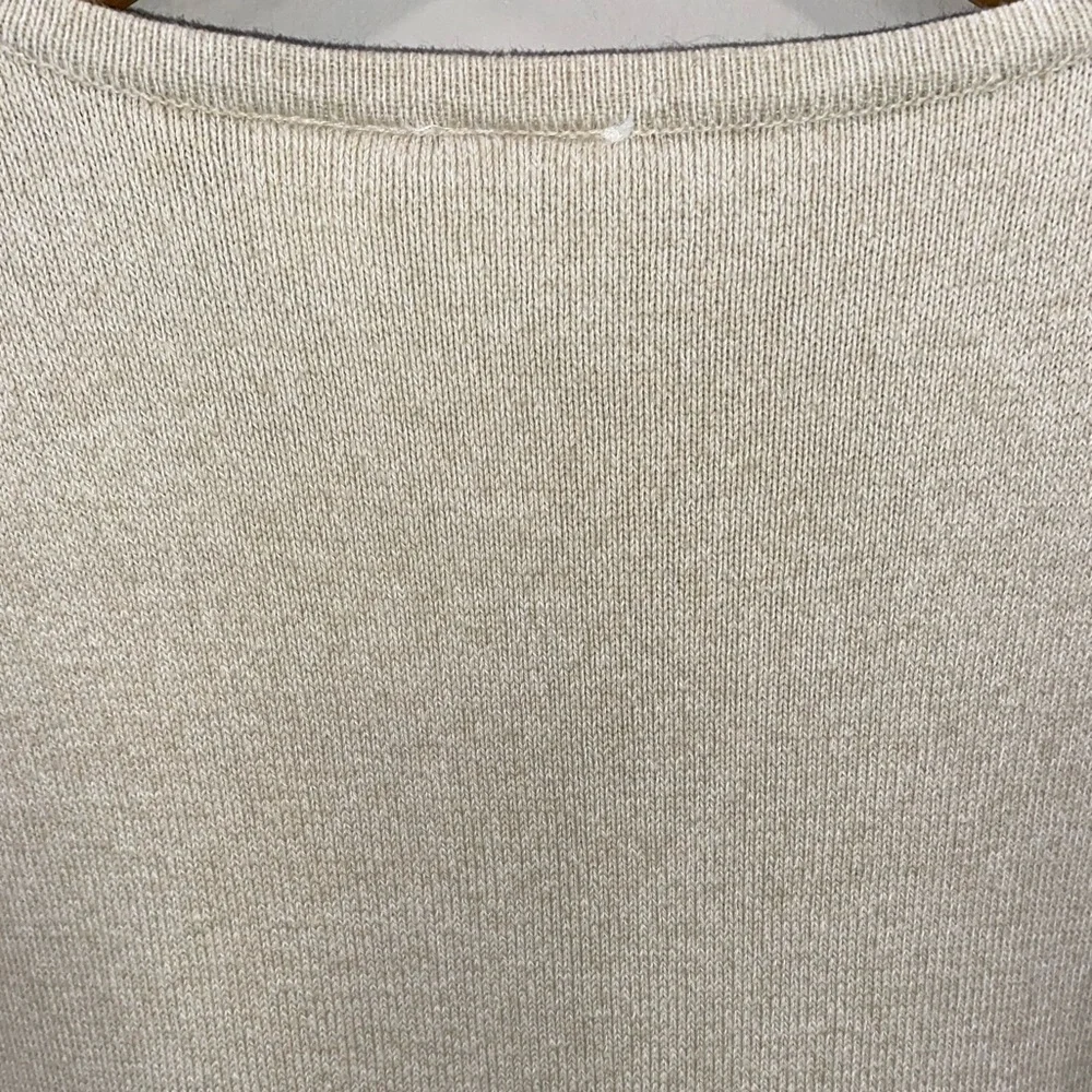 Emma James Beige White Floral Button Accents Knit Cardigan Sweater Women’s M - Picture 4 of 4